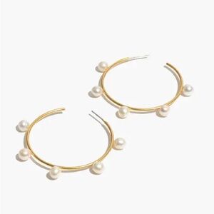 Madewell pearl hoop earrings